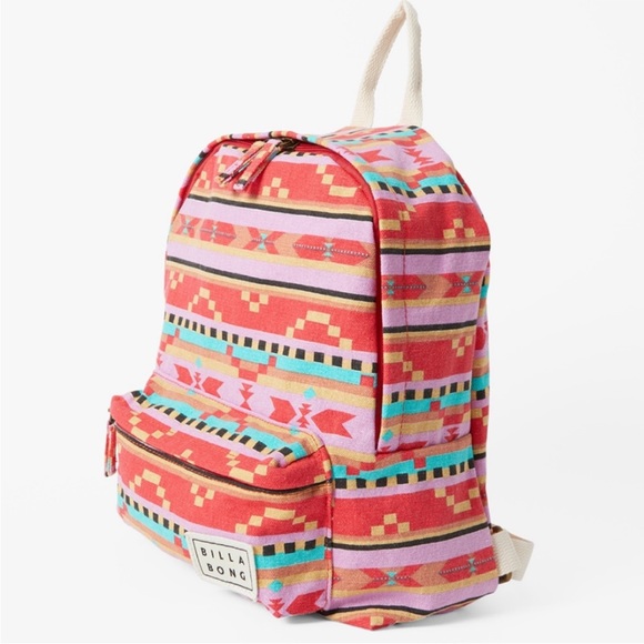 NWT Billabong Mini Mama Striped Canvas Backpack Aztec Stripe - Picture 2 of 7